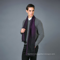 Écharpe 100% en laine pour hommes en écharpe jacquard en laine de couleur unie